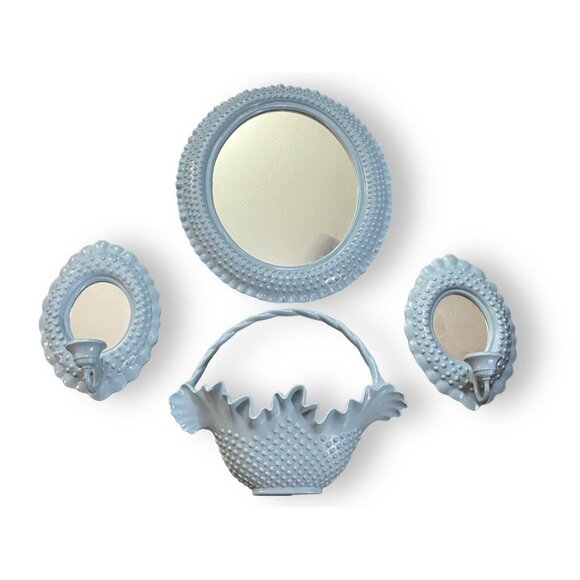 Burwood Other - Vintage Burwood Wall Pocket Decor Set MCM Basket Sconces & Mirror